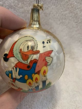 Vintage Kurt Adler DISNEY Donald Duck Glass Christmas Ornament 3
