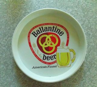 Vintage Ballantine Beer Round Metal Tray 13 " Estate Find