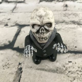 Vintage Creepy Skeleton Wind - Up Toy Holloween Rubbery Scary Skull Collectible