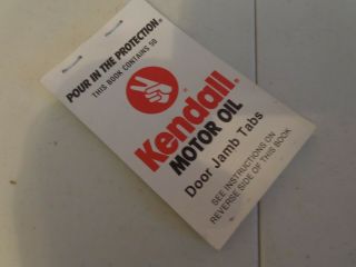 Vintage,  Kendall,  Motor Oil Change Door Tag,  Full Book 50 Tags