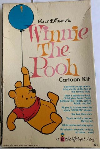 Walt Disney’s Winnie The Pooh Cartoon Kit,  A Colorforms Toy - Vintage 1964