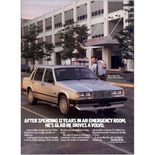 1989 Volvo: Spending 12 Years In Emergency Room Vintage Print Ad