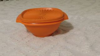 Vintage Tangerine Orange Servalier Tupperware Bowl 840 - 7 With Seal