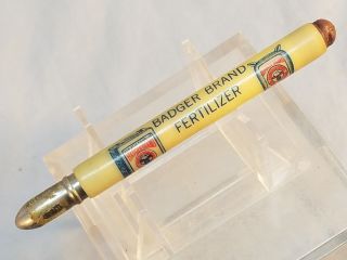 Vintage Badger Brand Fertilizer Advertising Bullet Pencil Kenosha,  Wisconsin Wis