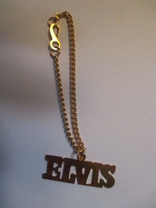 Vtg Elvis Presley 1970s Concert Memorabilia Gold Tone Charm Bracelet