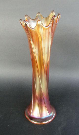 Vintage Carnival Glass Vase - Marigold Color