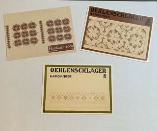 Hardanger Patterns Vintage Oehlenschlager Stjernstrom Dutch Swedish English