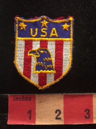 Vintage American Patriotic Usa Colors With Eagle Shield Patch 85n5