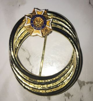 Vintage Vfw Ladies Auxiliary Pin,  Gold Tone Brooch