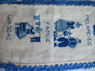 Vintage Dutch People Needlepoint Wall Hanging 4 1/2 