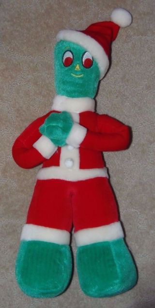 Gumby Christmas Santa Claus Suit Red White Green Vintage Tv Plush 16 " Toy Lovey