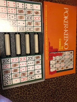 Vintage 1977 Poker - Keeno Board Chip Game By Cadaco Complete