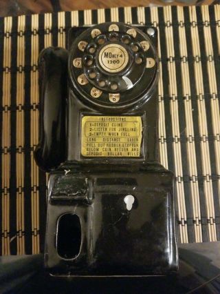 Vintage Bank Rotary Telephone Piggy Bank Vintage Ceramic Black Phone Coin Bank