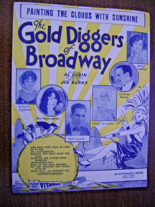 Vintage Sheet Music 1929 - Painting The Clouds With Sunshine - Gold Diggers Broadway