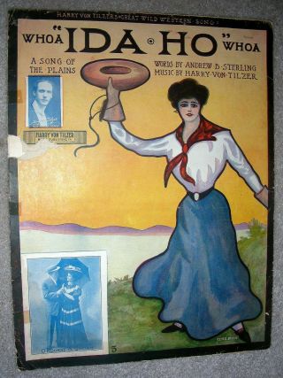 1906 Whoa Ida - Ho Vintage Sheet Music By Von Tilzer,  Sterling O 