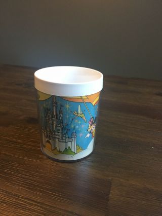 VINTAGE Walt DISNEY WORLD SOUVENIR Thermo - Serv Plastic Coffee Mug Cup Insulated 3