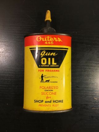 Vintage Outers Gun Oil Tin 445 Empty Can Pre— - Owned