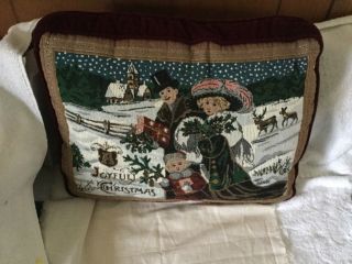 Vintage Christmas Tapestry Pillow