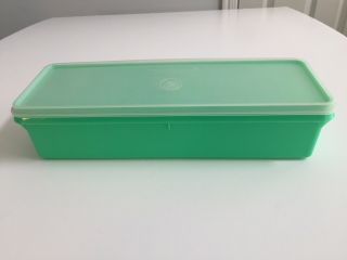 Vintage Tupperware Green Container 892 - 4 Clear Lid 893 - 3 Celery Keeper Euc