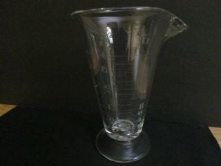 Vintage Glass Lab Graduated Beaker W Pedestal Base