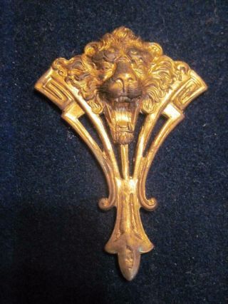 Vtg Proud Lion Shoe Clip Brass Findings Stampings 2.  25 "