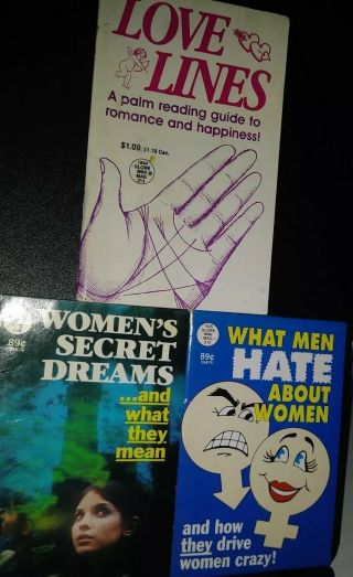 Vintage Globe Mag/mini Pocket Book (3) Love Lines,  Men Hate Abt Woman,  Dreams