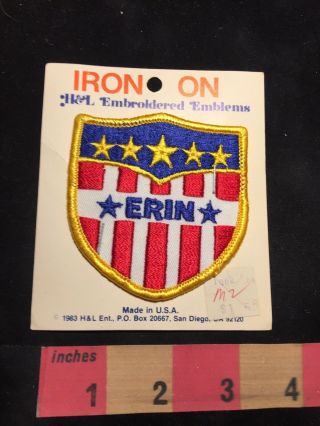 Vintage First Name Patriotic Theme Erin Patch 89k8