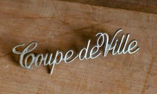 Vintage Cadillac Coupe Devile De Ville Chrome Script Emblem