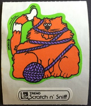 Vintage Matte Large Trend Scratch & Sniff Sticker - Cat - Yarn -