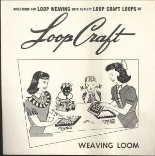 Instructions For Nelly Bee Loop Craft Weaving Loom Potholder Vintage 1950 