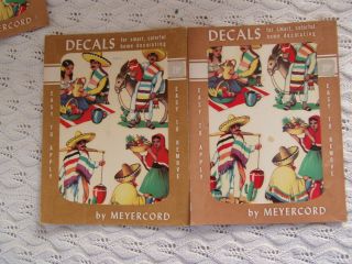 Meyercord Mexican Decals 1940s 2 Packages Vintage