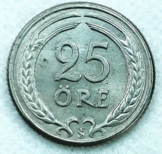 SWEDEN KM798 1946 OLD VINTAGE WWII 25 ORE COIN 2
