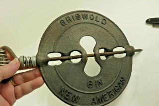Vintage Griswold Cast Iron 8 " American Flue Damper