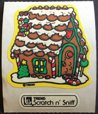 Vintage Matte Large Trend Scratch & Sniff Sticker - Gingerbread House -
