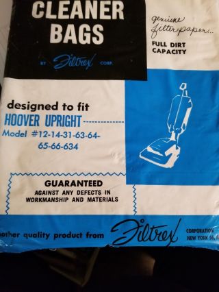 Vintage Upright Vacuum Cleaner Bags For Hoover Convertible & 12/14/63/64/634