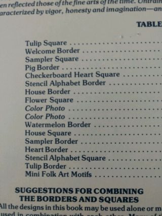 Vintage 1984 Folk Art Motifs Cross Stitch Pattern Book Sampler Welcome House 15 2