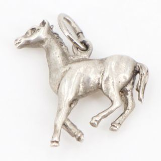Vtg Sterling Silver - Running Horse Animal Solid Bracelet Charm - 4g