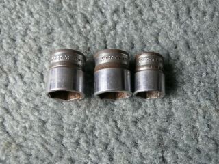 Vintage Snap On Tools 19mm 18mm 15mm 6 Pt Metric Sockets 3/8 " Drive Made Usa