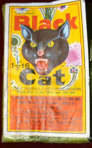 Vintage Black Cat Firecracker Label