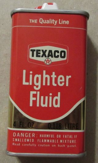 Vintage Texaco 4oz.  Lighter Fluid Can Empty