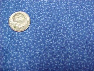 Vintage Cotton Fabric Quilt Sew Material Tiny Floral Ivy Blue 44 X 3 1/4 Yards