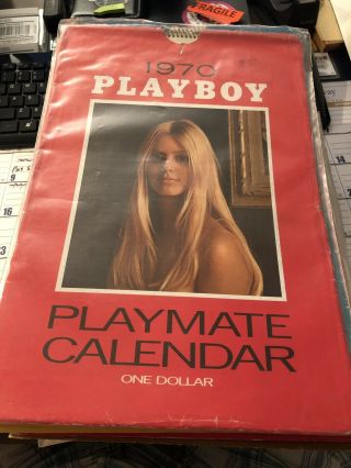 1970 Vintage Playboy Playmate Wall Calendar In Sleeve