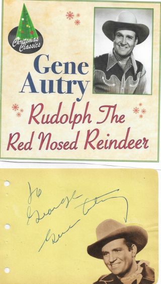 Gene Autry - Vintage In Person Hand Signed/inscribed Early Album Page/picture.