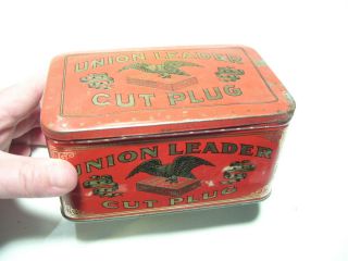 Vintage Union Leader Metal Cut Plug Tobacco Tin