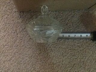 Vintage Crystal Cut Glass Sugar Bowl Candy Dish With Lid Antique
