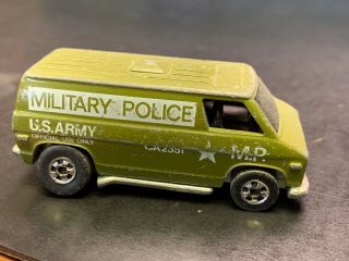 Vintage 1974 Hot Wheels Diecast Us Army Mp Military Police Van