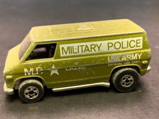Vintage 1974 Hot Wheels Diecast US Army MP Military Police Van 3