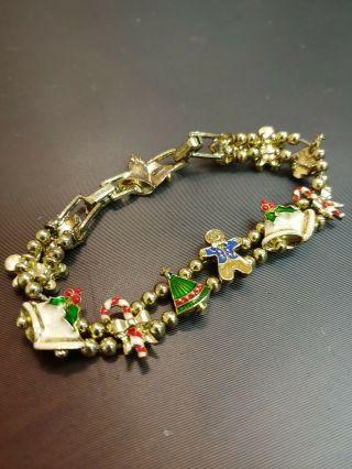 Avon Vintage Christmas bracelet with charms 2