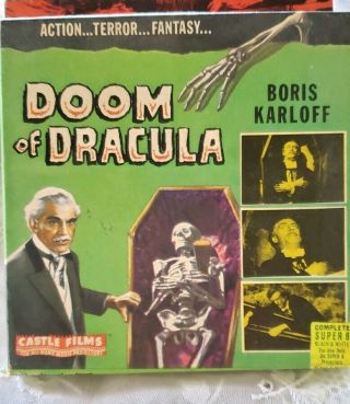 Vintage Doom Of Dracula Boris Karloff 8 Scary Horror Film Movie 8mm