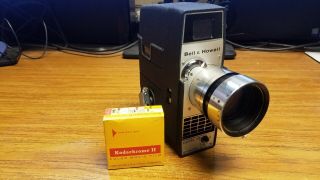 Vintage Bell & Howell 8mm Model 310f Movie Camera W/ Film.